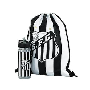 Garrafa Plástico 450Ml Com Mochila Tipo Saco - Santos