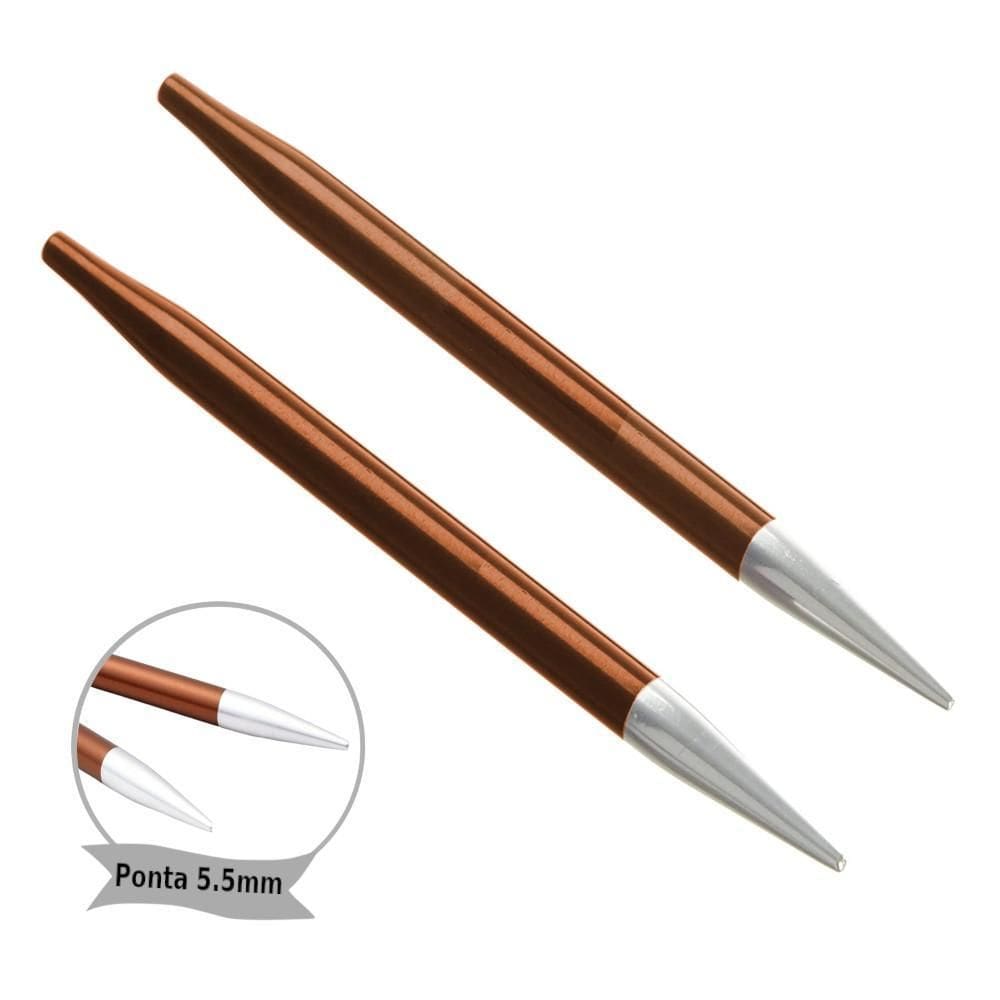 Par De Agulhas Tricô Intercambiáveis Knitpro Zing 5.5Mm