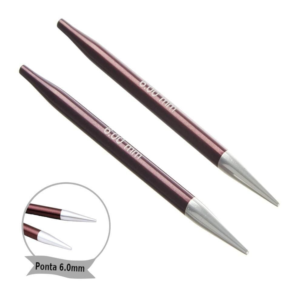 Par De Agulhas Tricô Intercambiáveis Knitpro Zing 6.0Mm