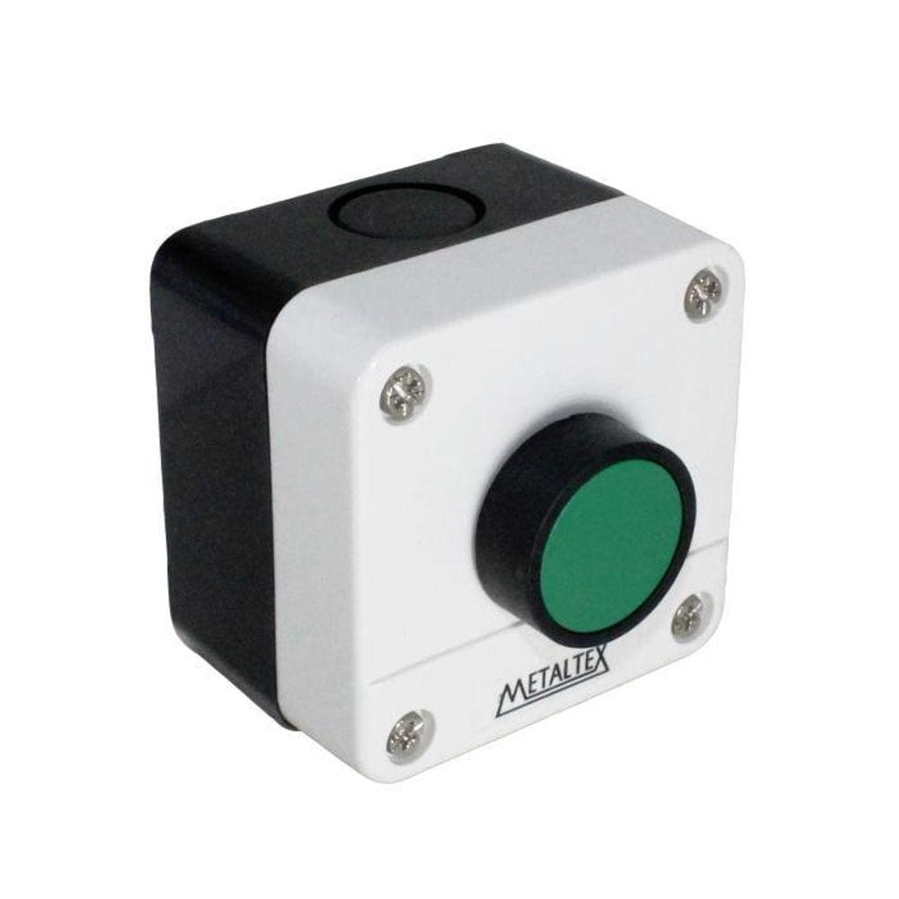 Botoeira Plástica Cinza 1 Botão 22Mm Verde 1Na Modelo Cp1-L