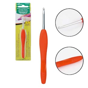 Agulha para Crochê Clover Amour 3.25mm Laranja Emborrachada