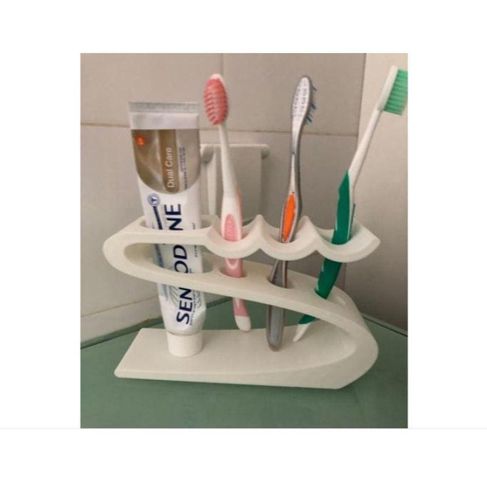 Suporte Para 3 Escovas E Pasta De Dente Super Prático