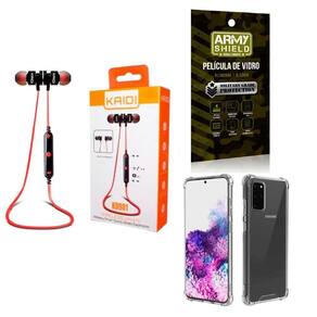 Capa Samsung S20 Plus + Fone Esportivo E Película De Vidro