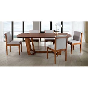 Conjunto Sala de Jantar Perfetto Mesa 2 Metros com 6 Cadeiras Estofadas