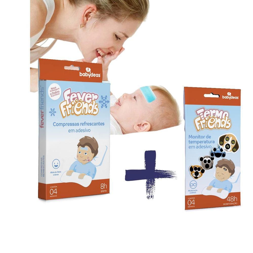 Kit Fever Friends + Termo friends Babydeas Alivio da Febre