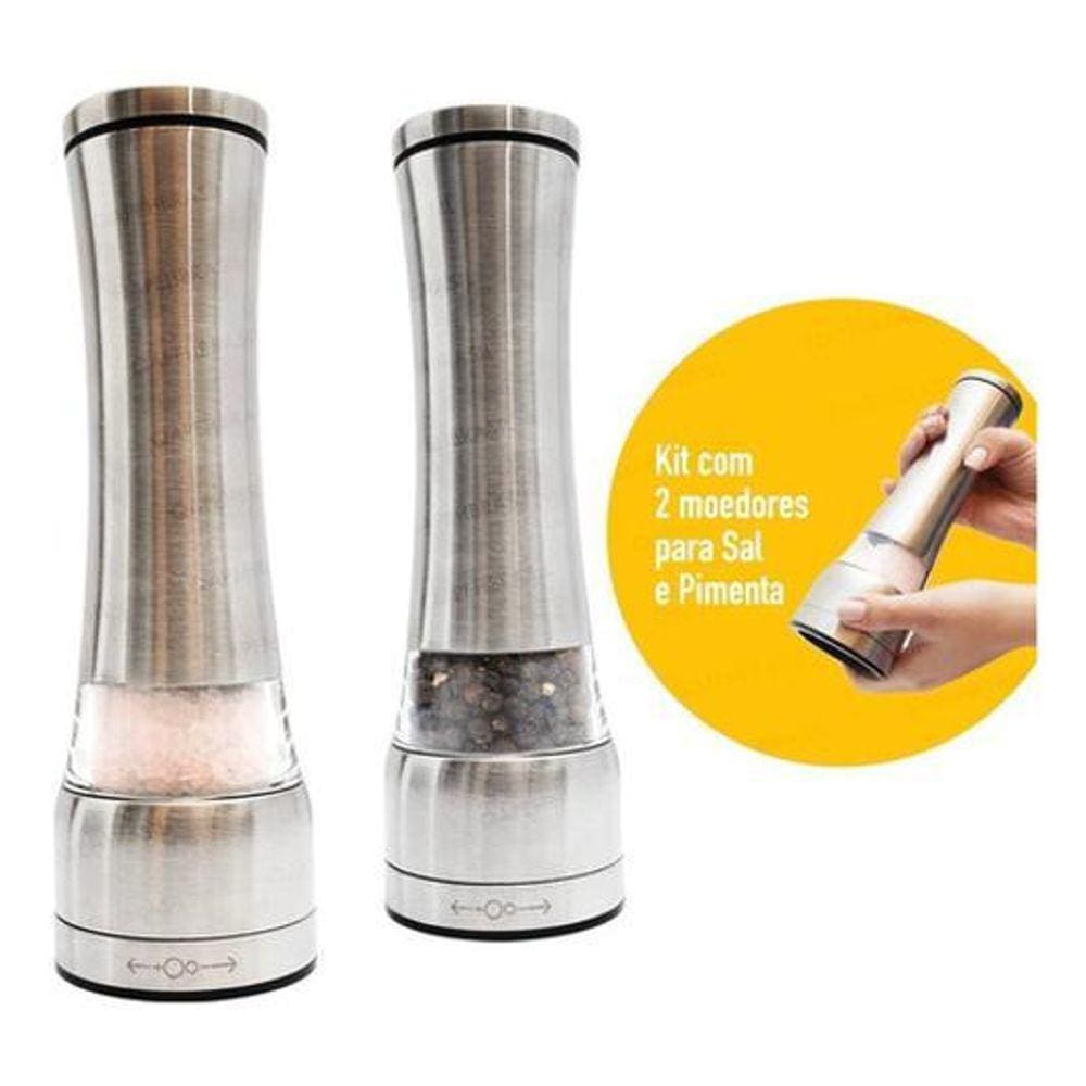 Kit 2 Moedores Gourmet 2 Galheteiro Spray 1 Porta Guardanapo