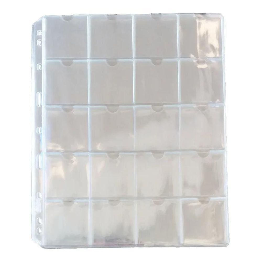 10 Folhas Para 20 Moedas Bolsos Sem Abas 28X23Cm