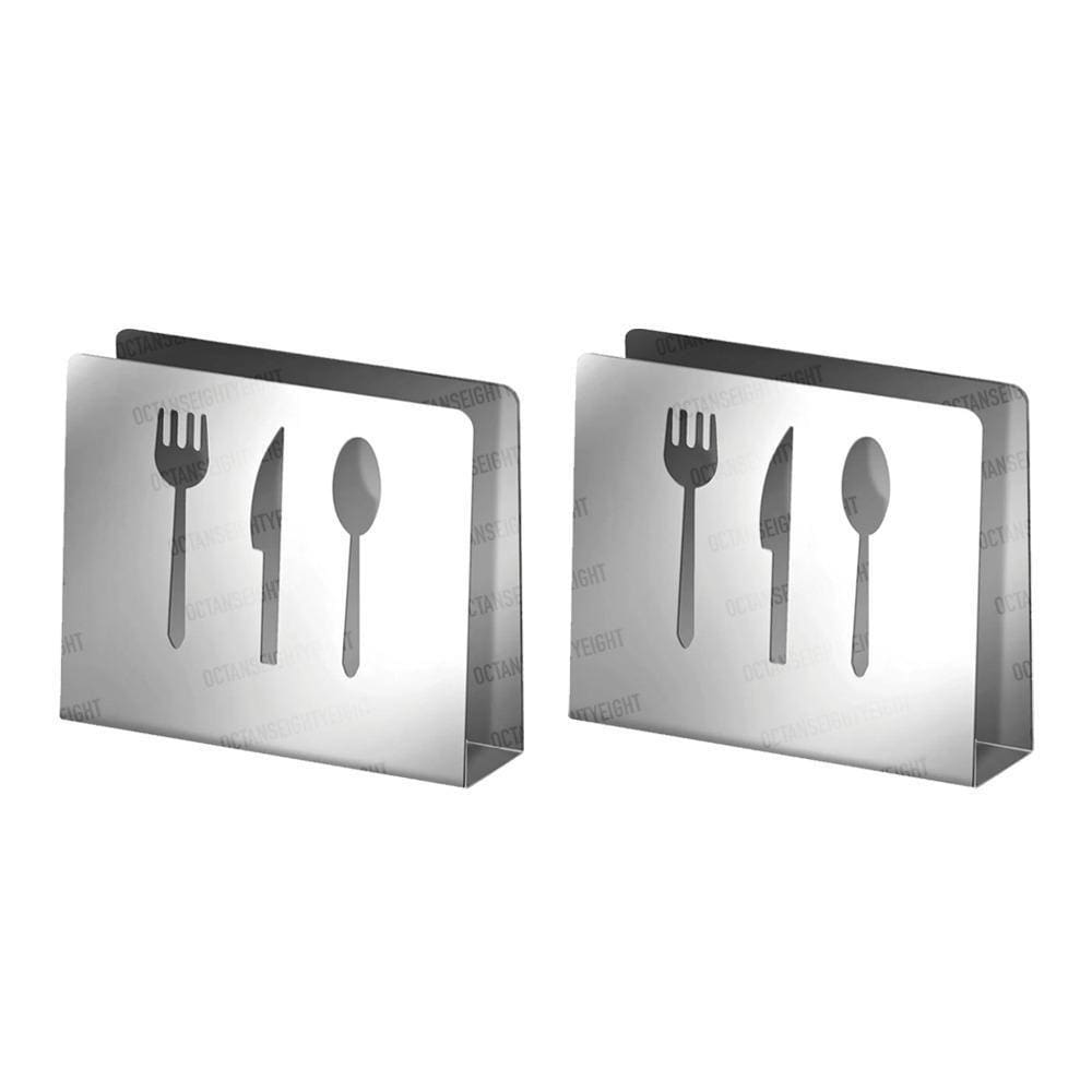 Kit 2 Lindos Porta Guardanapos Em Aço Inox - 10X12X3,5 Cm