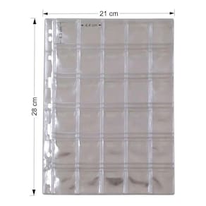 10 Folhas Plastico Moedas 30 Divisões Pccb/Mingt Com Aba