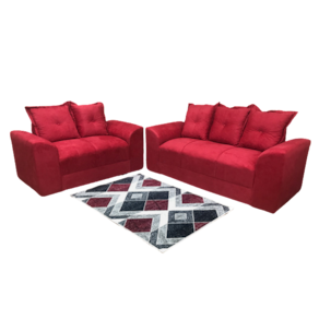 Conjunto De Sofá De 2 E 3 Lugares Porto Vermelho Suede Resistente