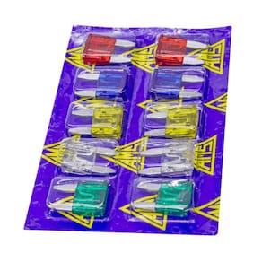 Cartela Fusível Mini 10 Pcs Automotivo 10A 15A 20A 25A 30A