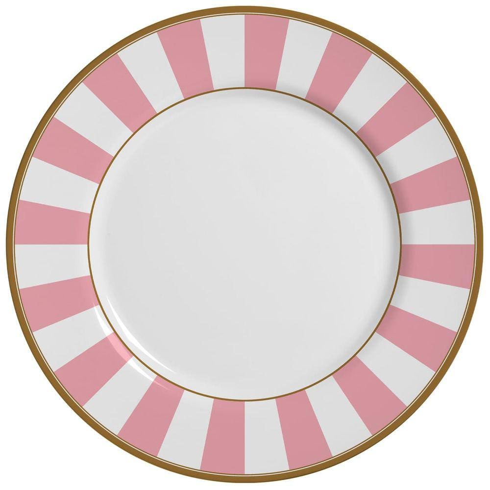 Sousplat Stripe Rosa 34cm Cerâmica Alleanza