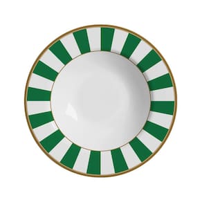 Conjunto com 6 Pratos Fundo Stripe Verde Ø25cm