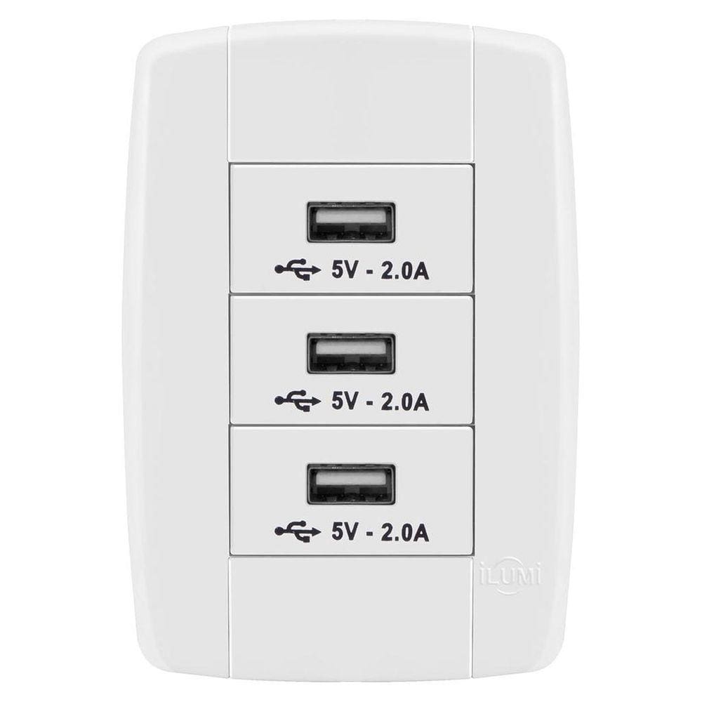 Conjunto 3 Tomada Usb - Ilumi Lev - 87023