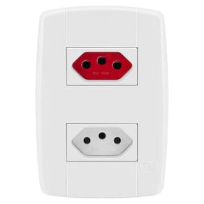 Conjunto 1 Tomada 10A + 1 Tomada 20A Vermelha - Ilumi Lev