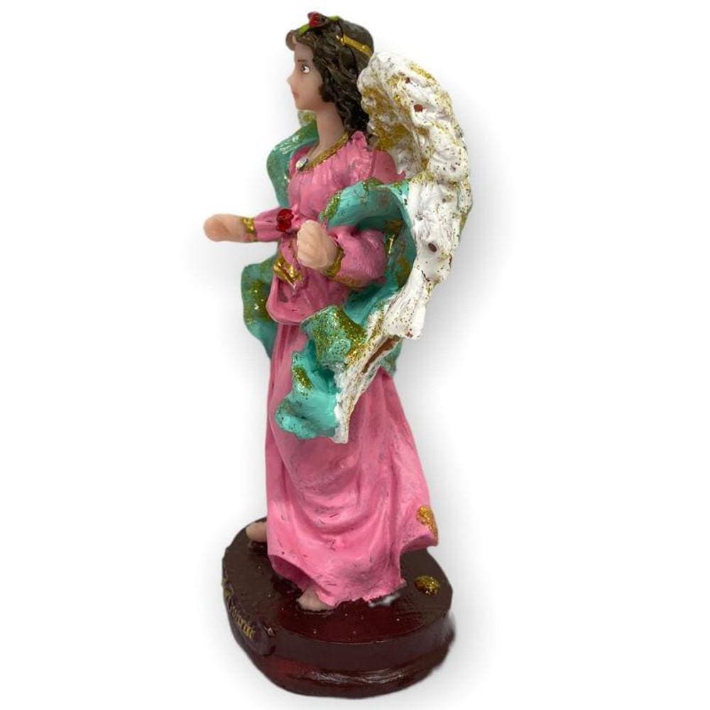 Imagem Anjo Da Guarda Rosa Em Resina 14 Cm