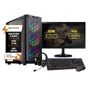 Pc Gamer Ryzen 5 5600G 16Gb Ram Ddr4 Ssd 480Gb Monitor 24