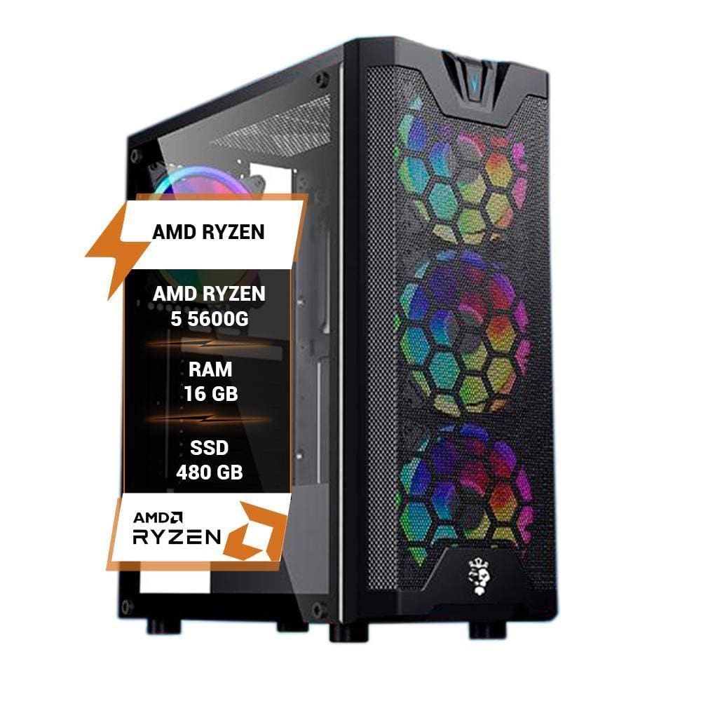 Pc Gamer Amd Ryzen 5 5600G Memória 16Gb Ram Ddr4 Ssd 480Gb