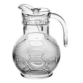 Jarra De Vidro Bola Futebol Com Tampa Água Suco 1800Ml