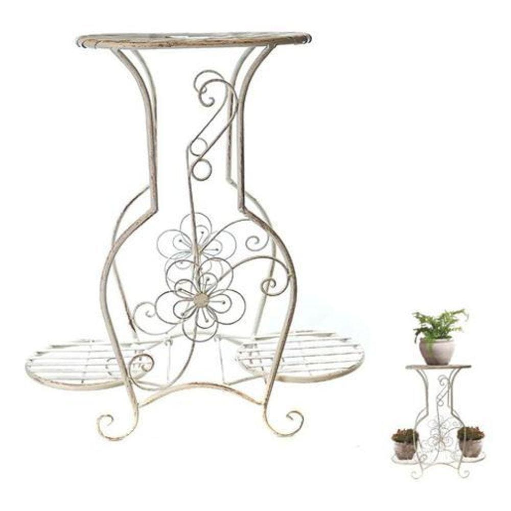Floreira Decorativa Tripla Jardim Suporte Vaso Metal 56 X 27