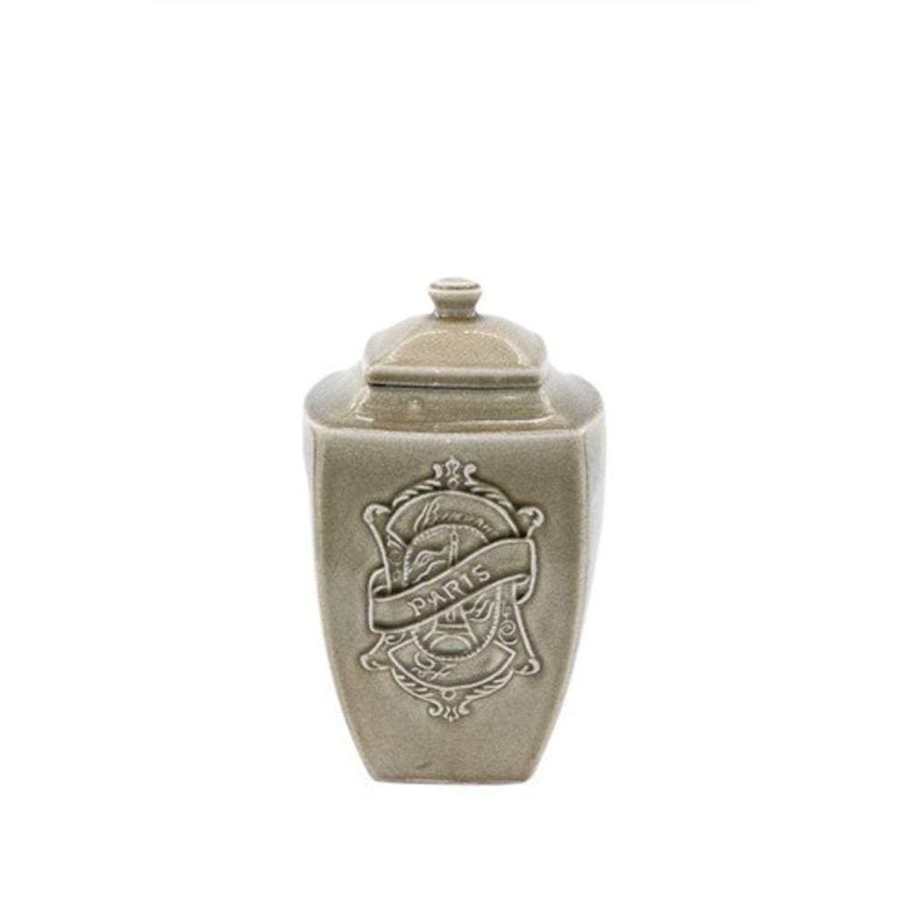 Pote Decorativo Cerâmica Marrom Retrô Paris 31X34X22