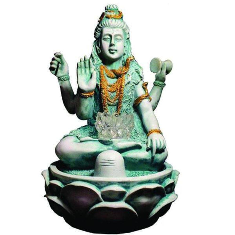 Fonte De Água Shiva Flor De Lótus Bola Giratória E Led 01062