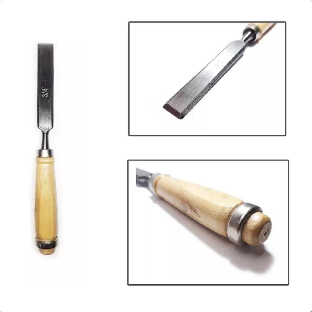 Formão Cabo Madeira 3/4 Corpo Aço Carbono Profissional