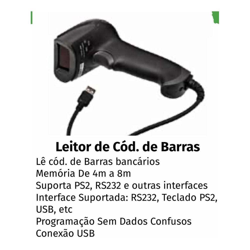 Leitor Código De Barras Laser Com Fio Usb Kp-1017