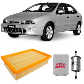 Kit Filtro Ar Óleo Combustível Brava 2000 A 2003 Gasolina