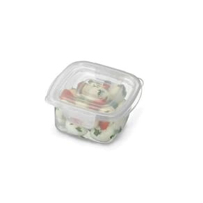 Pote Quadrado Com Travas Transparente Pequeno 370Ml- Nitron