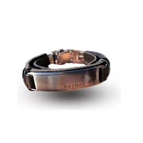 Pulseira De Couro Masculina Presente Melhor Pai Bracelete