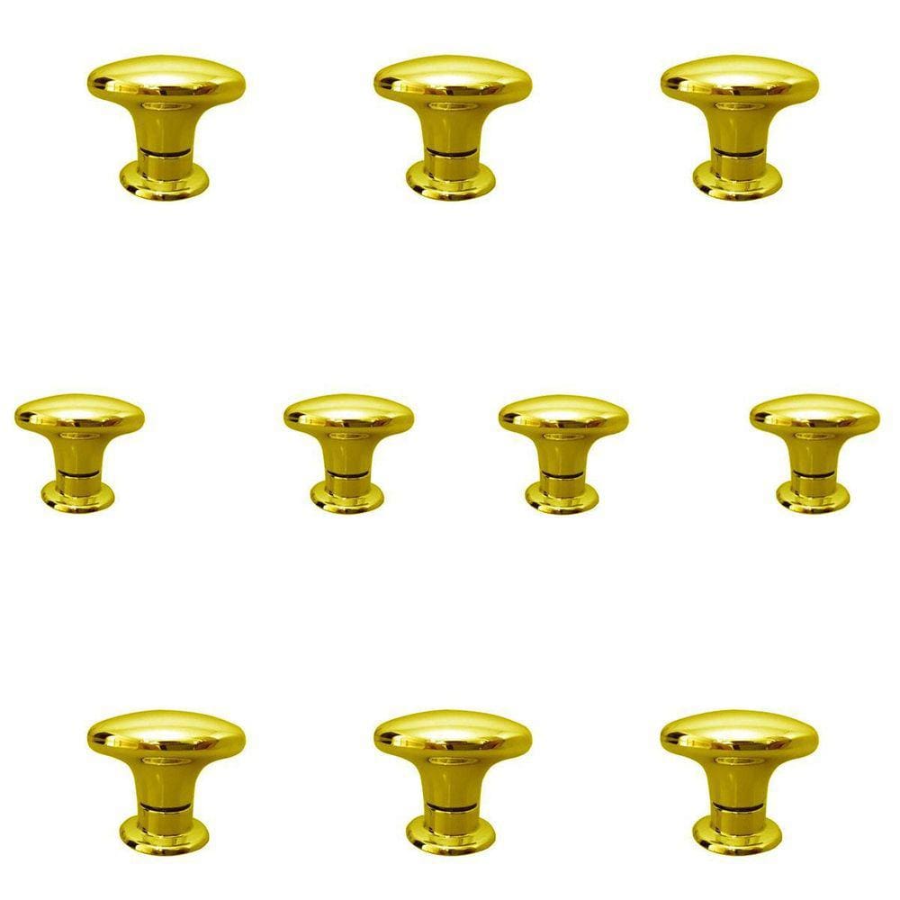 Kit 10 Puxador Oval Pequeno Dourado