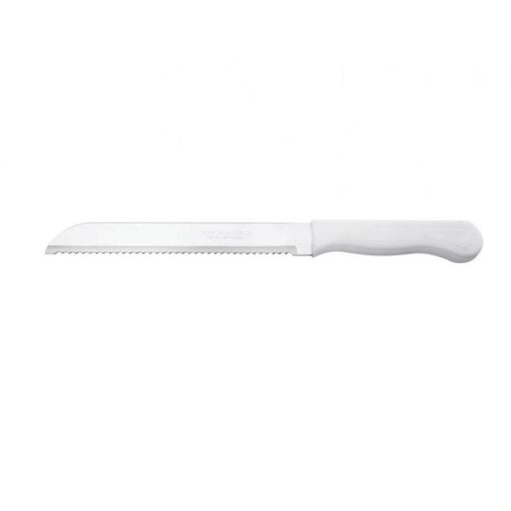 Faca Para Pão Em Aço Inox Cabo Branco Nº8.