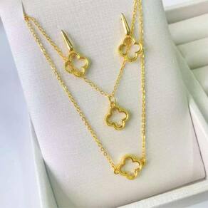 Conjunto Inspiração Tifany - Banhado em Ouro 18k