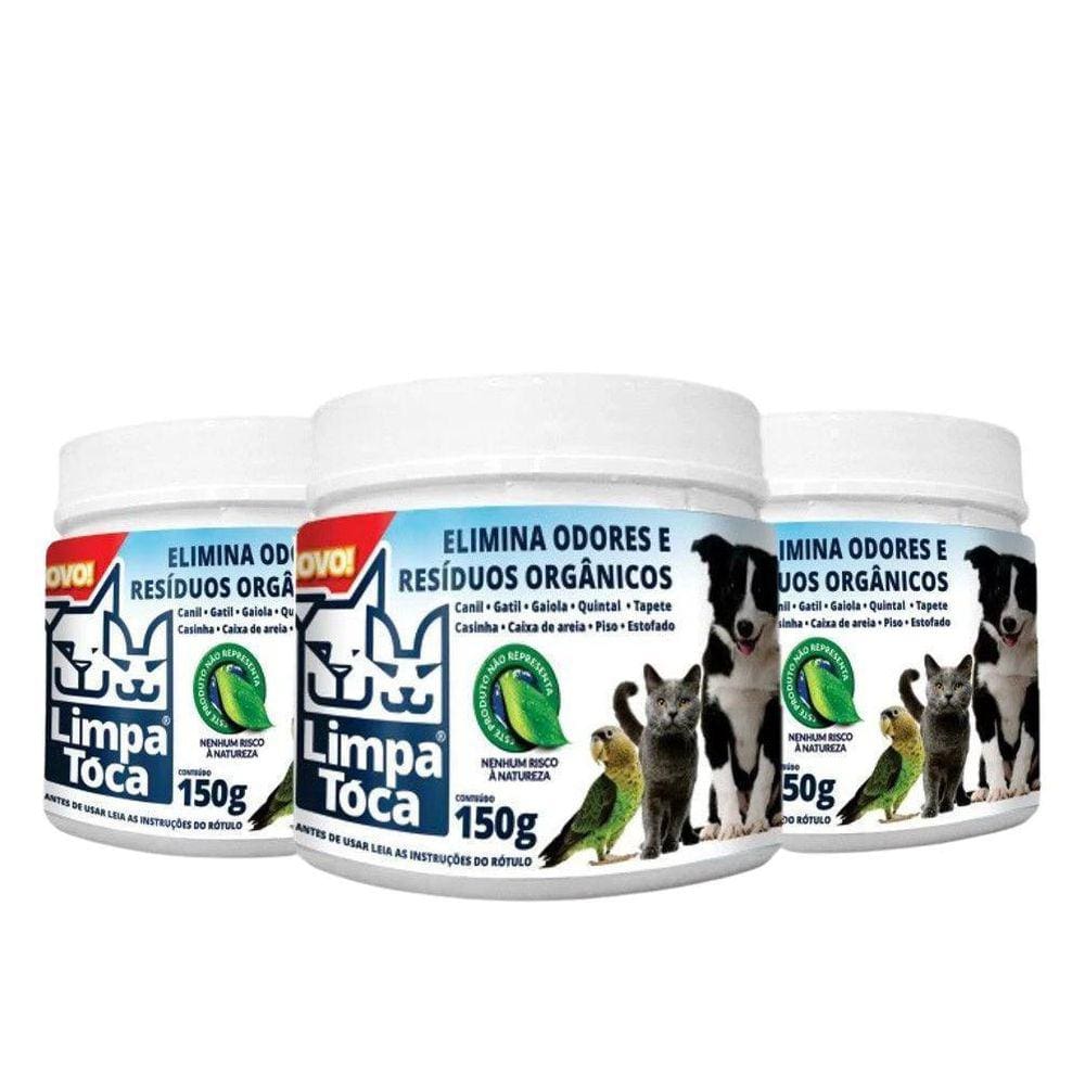 Kit Limpatóca Com 3 Potes De 150 G - Elimina Odores Pet