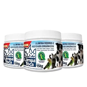 Kit Limpatóca Com 3 Potes De 150 G - Elimina Odores Pet
