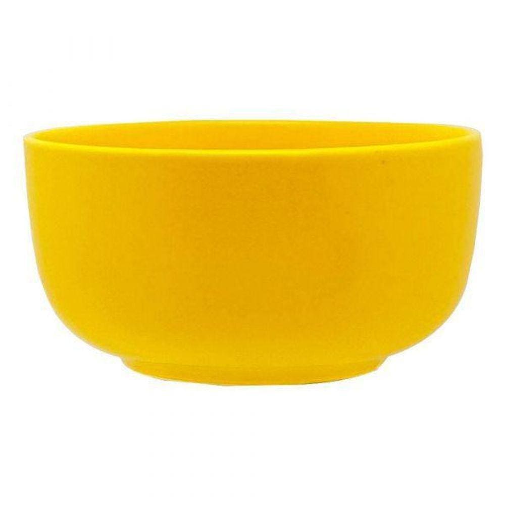 Jogo De Tigela Bowl Cerâmica Amarelo 340Ml 4Pçs