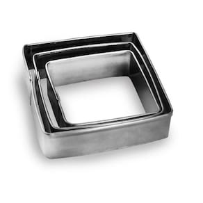Jogo Cortador Inox Quadrado Para Massas, Pastas E Biscoitos
