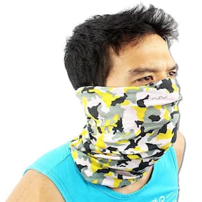 Bandana Amarelo E Cinza Camuflado Coolmax Proteção Pesca