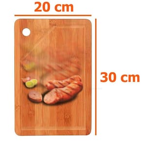 Tabua Corte Carne Madeira Bambu Churrasco Cozinha Mor 20X30