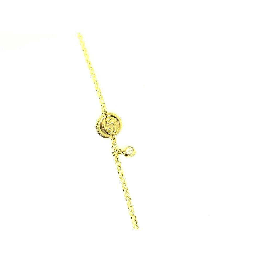 Pulseira Belca Signo Cancer Com Pingente, No Banho De Ouro