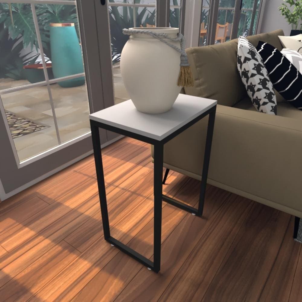 Mesa Lateral Cinza Aparador De Sofa Sala Mesa Lateral Cama