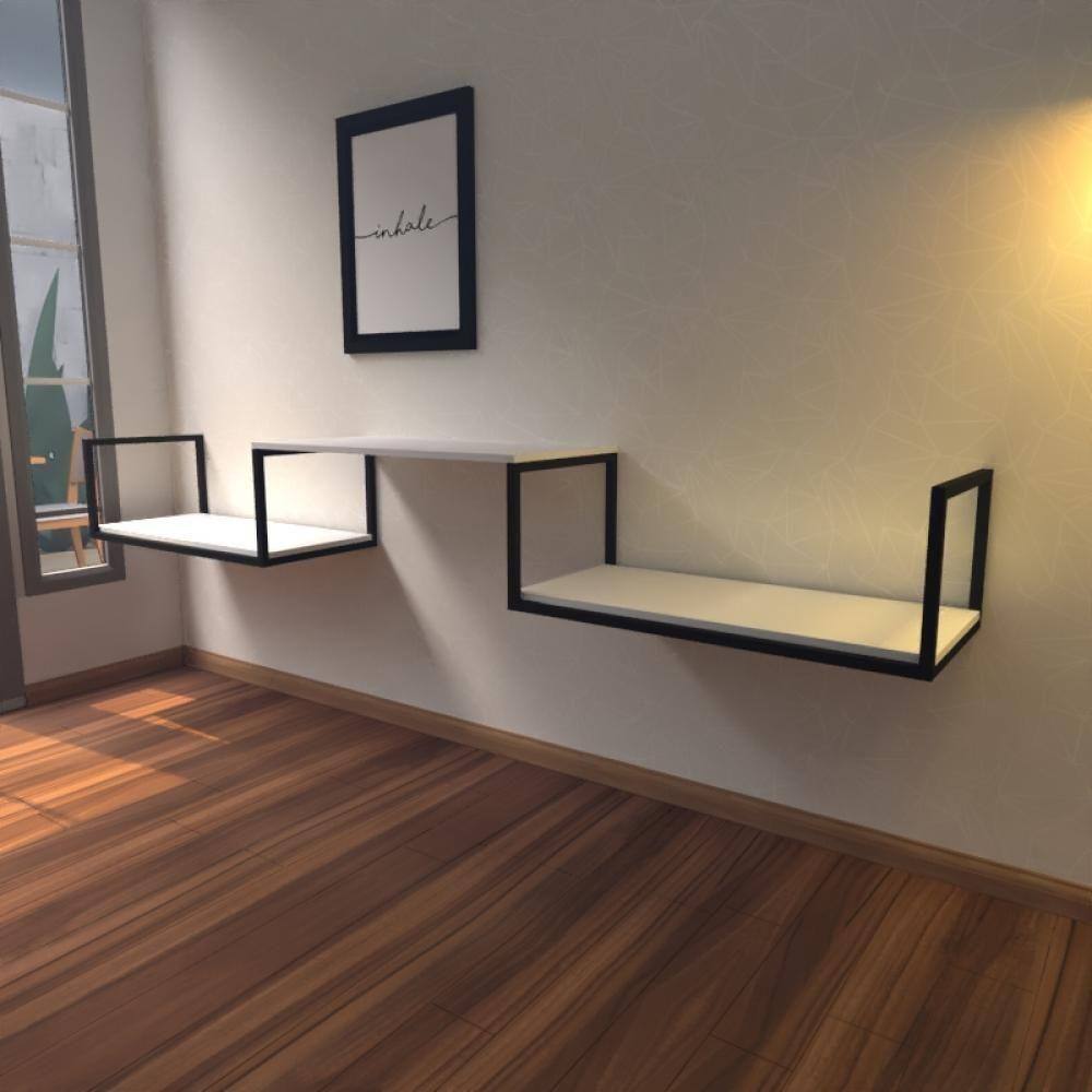 Aparador Industrial Branco Off White Moderno Cantinho Café Escritorio Simples Bancada Suspensa