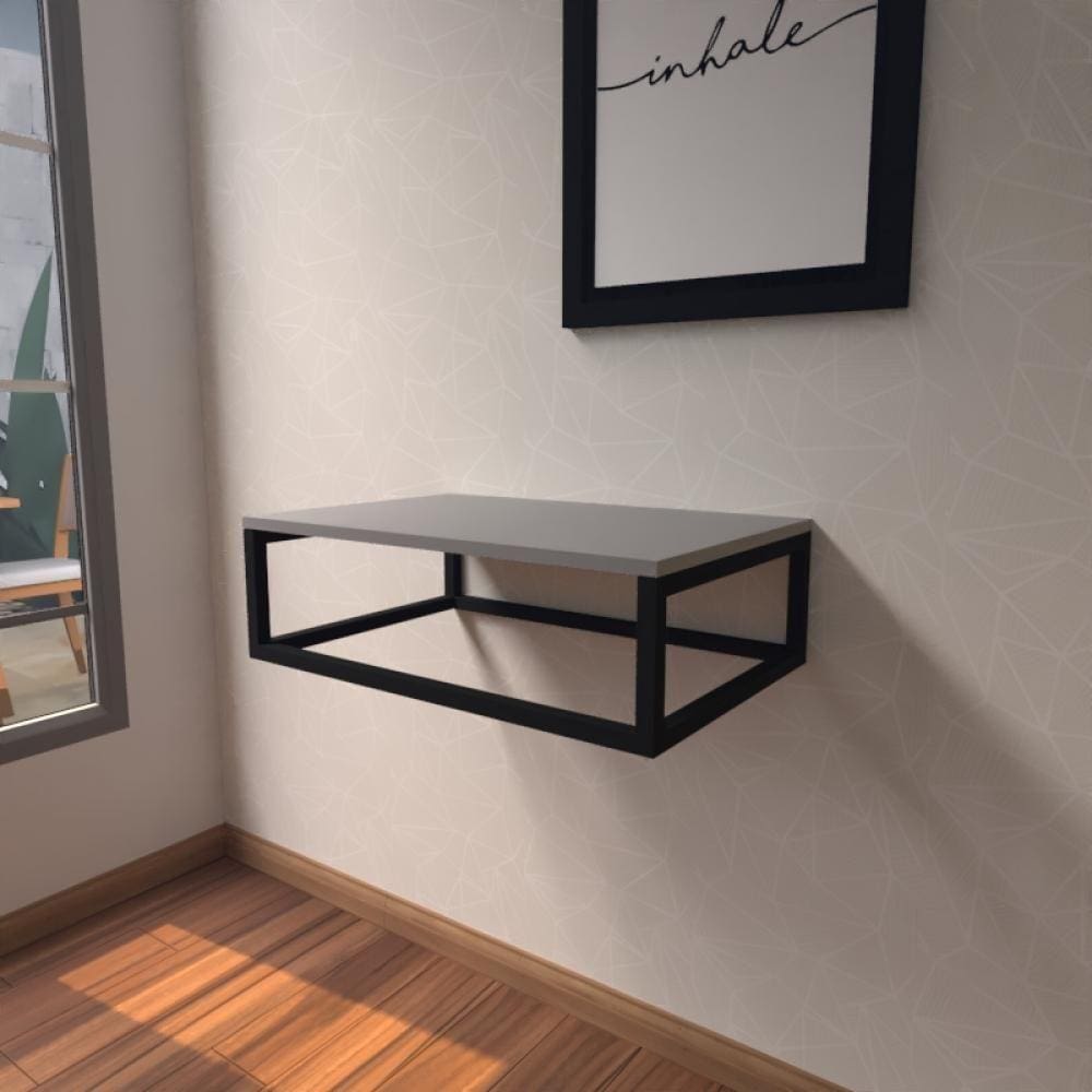 Aparador Industrial Cinza Moderno Cantinho Café Escritorio Simples Bancada Suspensa