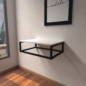 Aparador Industrial Branco Off White Moderno Cantinho Café Escritorio Simples Bancada Suspensa