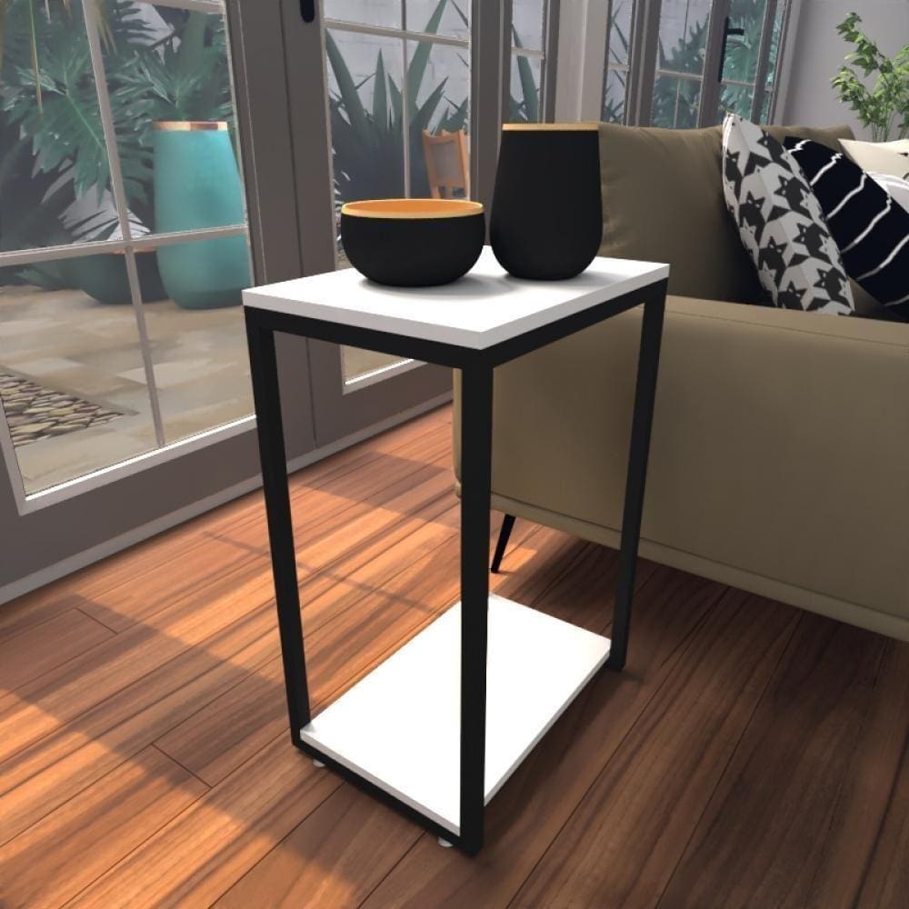 Mesa Lateral Branca Aparador De Sofa Sala Mesa Lateral Cama