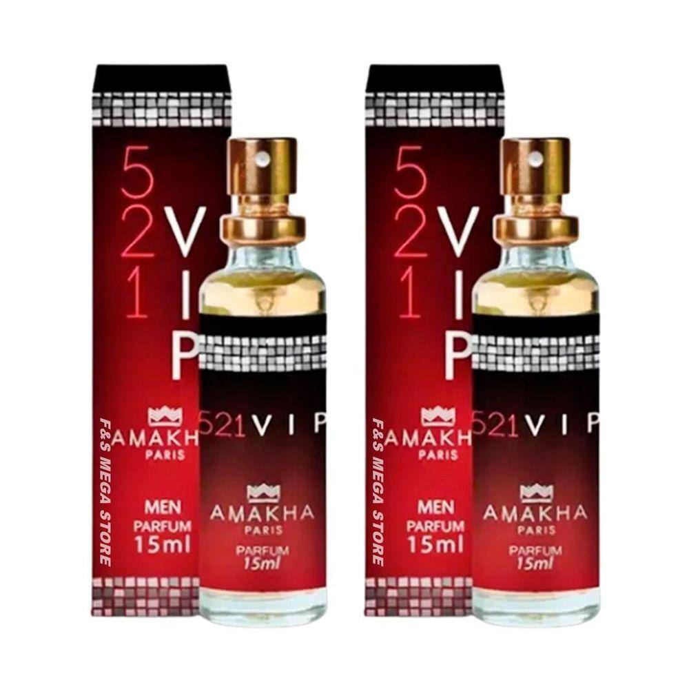 Kit 2 Perfume 521 Vip Men Masculino Amakha Paris Bolso Bolsa