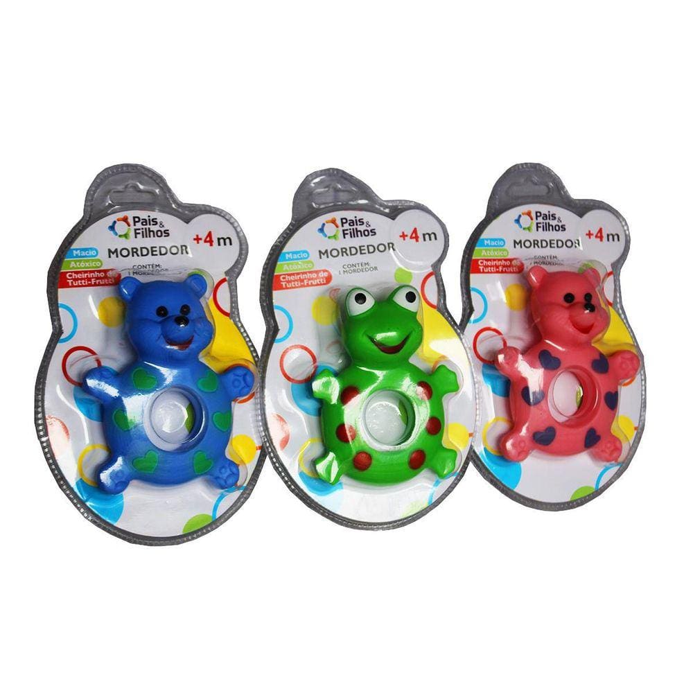 Mordedor Macio Cheiro De Tutti-Frutti Ursinho Azul Infantil