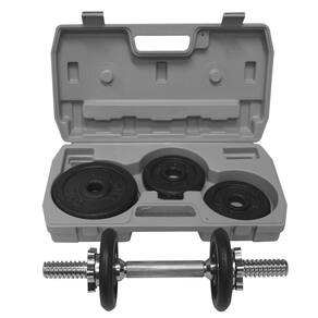Maleta Dumbbell 8kg Ajustável Athletic 2 anilhas 2kg + 4 anilhas 1kg + Barra Cromada 35cm
