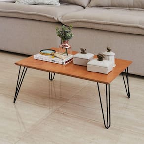 Mesa de Centro Retangular Industrial Pé de Ferro